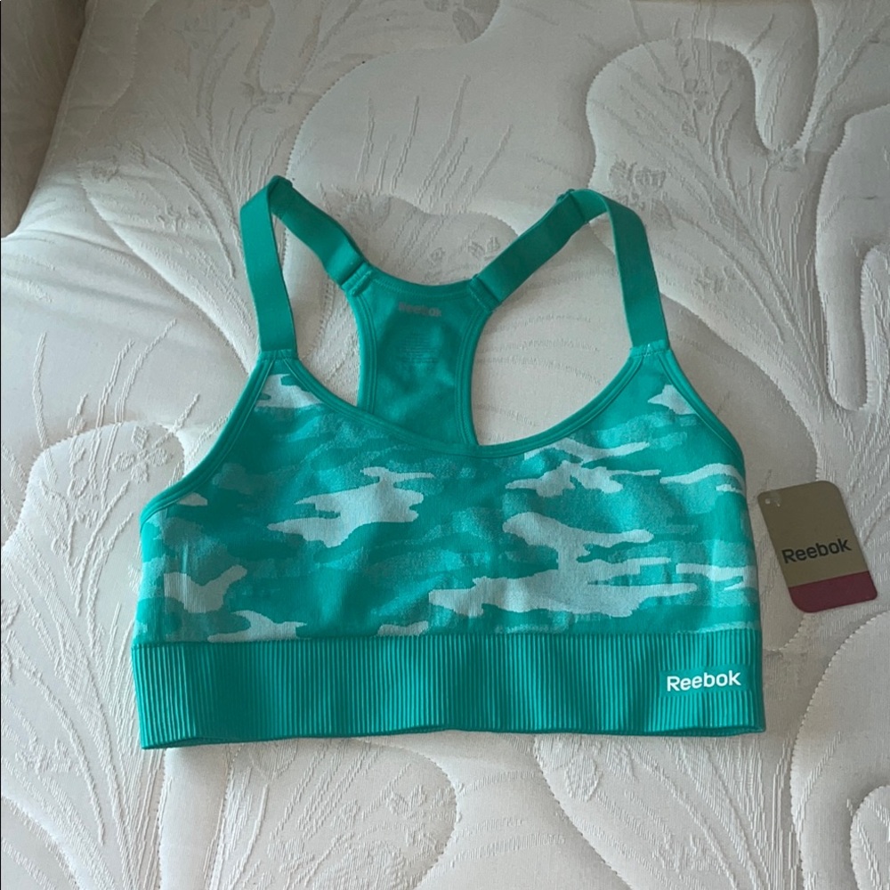 Reebok  Sea Green Camo Sports Bra